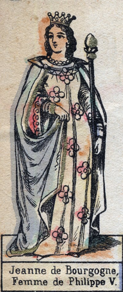 Porträt von Johanna von Burgund (ca. 1291-1330), Ehefrau von Philipp V. von Frankreich. Illustration Ende des 19. Jahrhunderts von French School
