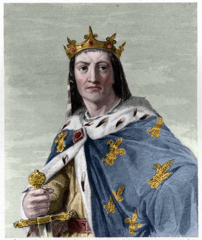 Porträt von Ludwig VIII. (1187-1226), König von Frankreich - in „Histoire des Français“ von Lavallée, Gravur, sd. von French School
