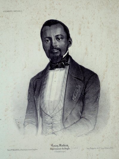 Porträt von Louisy Mathieu (1817-1874), ehemaliger Sklave und Abgeordneter von Guadeloupe. Gravur des 19. Jahrhunderts von French School
