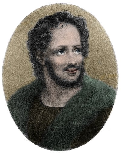 Porträt von Mathurin Régnier (1573-1613), französischer Satiriker - Gravur von French School