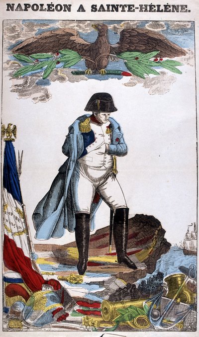 Porträt von Napoleon Bonaparte in St. Helena. Bild von Epinal von French School