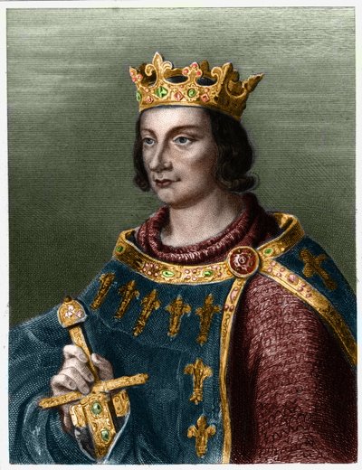 Porträt von Philipp III. von Frankreich, genannt Philippe le Hardi (1245-1285) (Dynastie der Kapetinger).- in „Histoire des Français“ von Lavallée, Gravur, sd. von French School