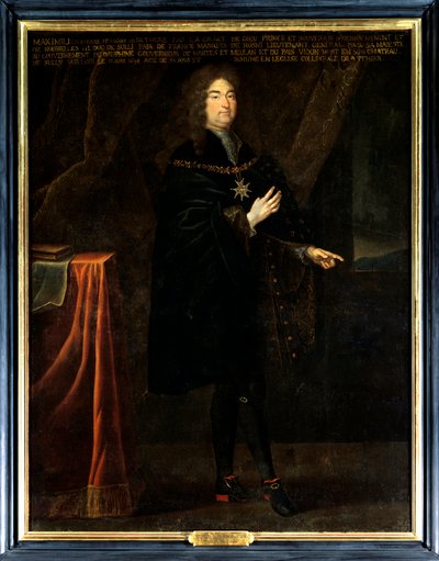 Porträt von Pierre François Maximilian IV. von Béthune, Dritter Herzog von Sully (1640-1694). Er trägt das Halsband des Ordens vom Heiligen Geist. Anonymes Gemälde des 17. Jahrhunderts von French School