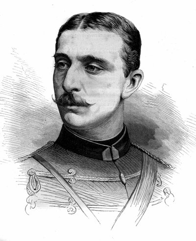 Porträt von Prinz Eugene Louis Napoleon, bekannt als der „Kaiserliche Prinz“, Sohn von Napoleon III. (1856-1879). Gravur in „Le Monde Illustré“ Nr. 1161 vom 28. Juni von French School