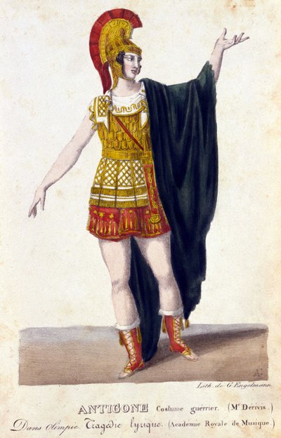 Porträt von Prosper Derivis (1808-1880) in der Rolle der Antigone in der lyrischen Tragödie „Olympia“ von Gaspare Spontini (1774 - 1851), italienischer Komponist von French School