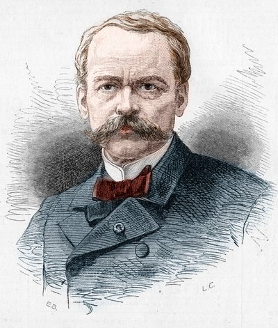 Porträt von Theodore Barriere (1823-1877), französischer Dramatiker. Gravur in „Le Monde Illustré“ Nr. 1071 vom 20. Oktober 1877. von French School
