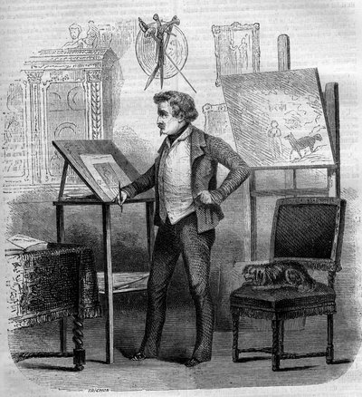 Porträt von Tony Johannot (Antoine Johannot genannt) von French School