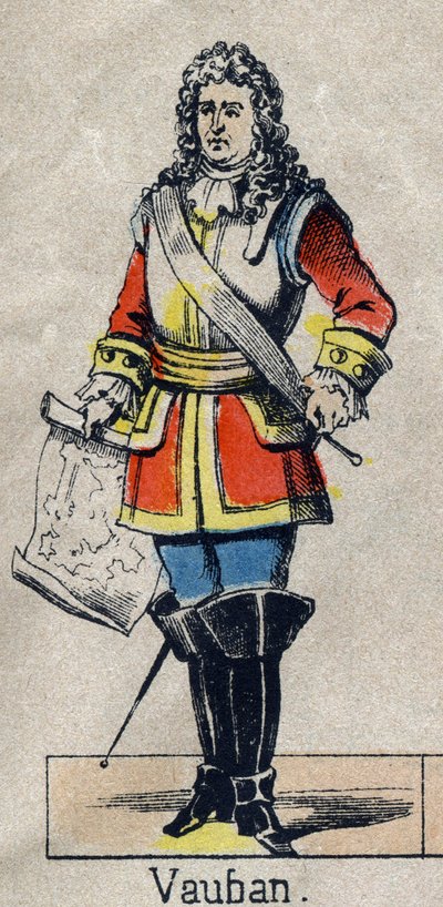 Porträt von Vauban Sébastien le Prestre, Marschall von Frankreich. Bild von Epinal aus dem späten 19. Jahrhundert. Private Sammlung von French School