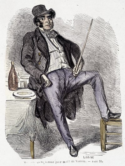 Porträt von Vautrin (Figur inspiriert von Vidocq) - in „Glanz und Elend der Kurtisanen“ von Balzac von French School