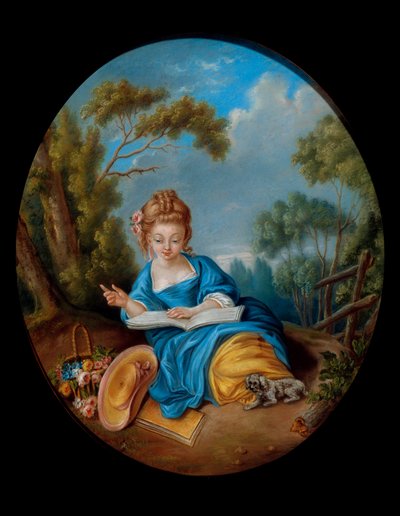 Porträt eines lesenden Mädchens. Französische Schule des 18. Jahrhunderts von French School