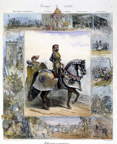 Porträt eines Reitlehrers in „Bildergeschichte des alten und modernen Reitens“ von Charles Aubry von French School