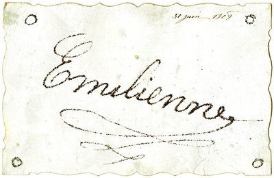 Postkarte: Emilienne, datiert 30. Juni von French School