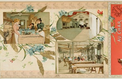Herstellung von Pasta in einer Fabrik, ca. 1900 von French School