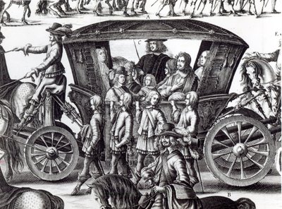 Prozession des Einzugs des jungen Königs Ludwig XIV. als Kind in die Stadt Paris am 18. August 1649 (Detail) von French School