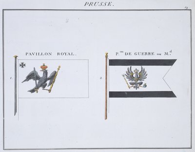 Preußische Flaggen, aus einem französischen Flaggenbuch, ca. 1819 von French School