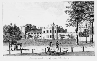 Ravensworth Castle bei Durham, 19. Jahrhundert von French School