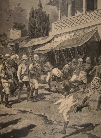 Rebellion in Bombay, Illustration aus Le Petit Journal: Supplement illustre, 1898 von French School