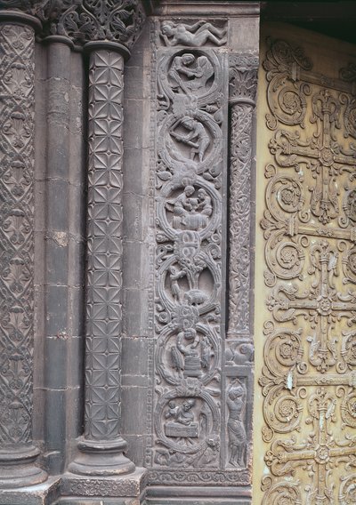 Relief von der Westfassade, das die Monatsarbeiten darstellt, 1122-40 von French School