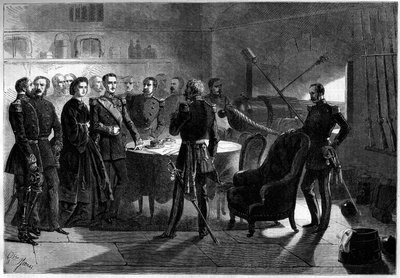 Risorgimento - Expedition der Tausend oder Rothemden von Giuseppe Garibaldi - Belagerung von Gaeta, Italien von French School