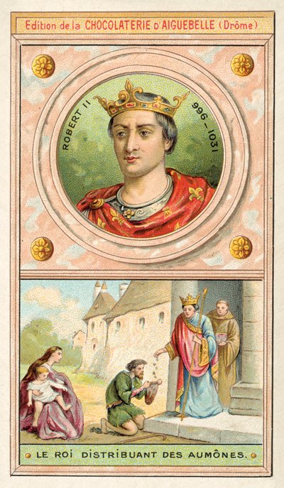 Robert II. von Frankreich verteilt Almosen von French School