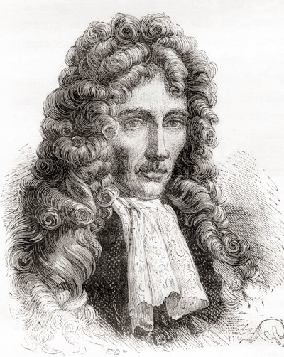 Robert William Boyle, anglo-irischer Naturphilosoph, Chemiker, Physiker und Erfinder, aus Les Merveilles de la Science, veröffentlicht 1870 von French School