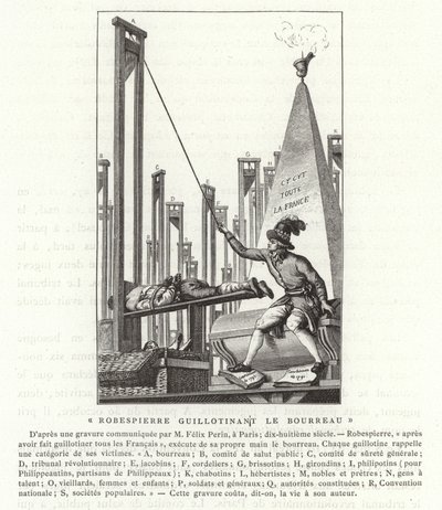 Robespierre guillotiniert den Henker, Französische Revolution von French School