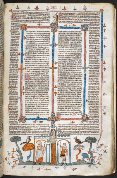 Royal MS 10 E IV, f.209r, Der Maler und der Teufel, aus den Dekretalen von Gregor IX mit Glosse von Bernard von Parma (die 