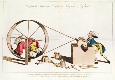 Königlicher Schärfdienst zum Schärfen englischer Dolche, 1794 (handkolorierte Radierung) von French School