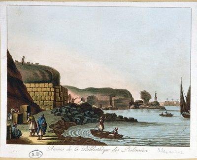 Ruinen der Ptolemäischen Bibliothek in Alexandria, Ägypten, 1811 von French School