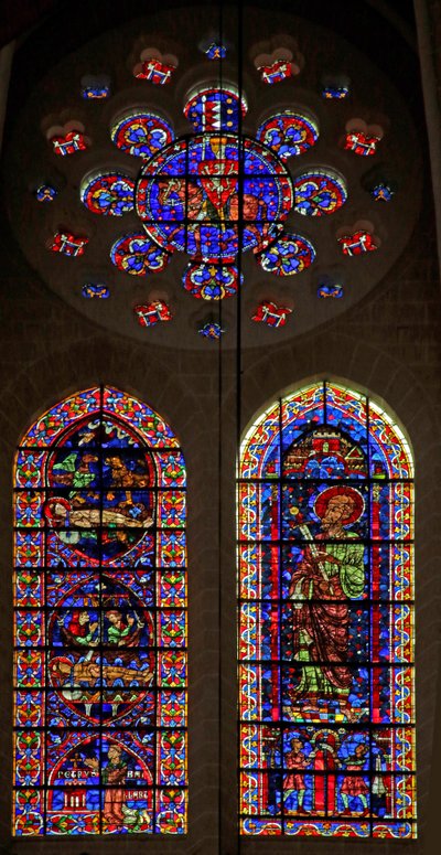 Szenen zum Tod von St. Vincent; St. Paul; ein Montfort Ritter in der Rose von French School