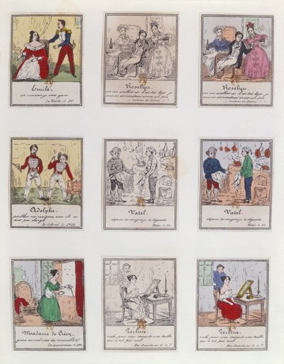 Szenen aus dem frühen 19. Jahrhundert Pariser Vaudeville und Opera-Comique, ca. 1825-35 von French School