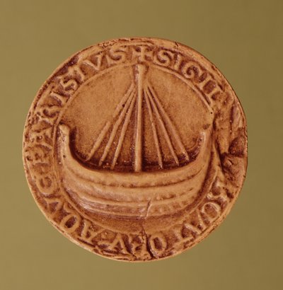Siegel der Hanse der Wasserhändler, frühes 13. Jahrhundert von French School