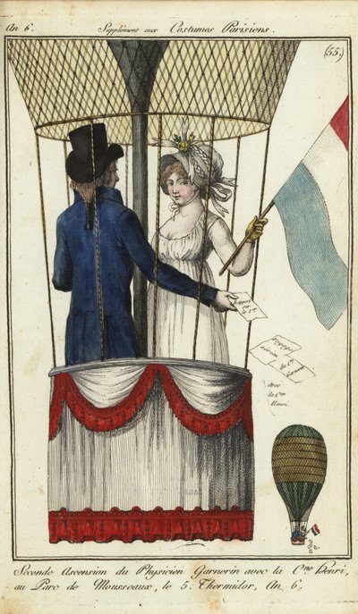 Zweiter Ballonaufstieg von Dr. Andre-Jacques Garnerin, 8. Juli 1798 von French School