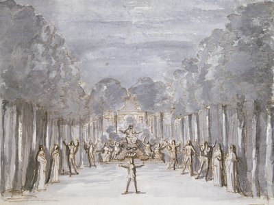 Bühnenbild für eine Oper, aus einer Sammlung mit dem Titel Les Menus Plaisirs du Roi von French School