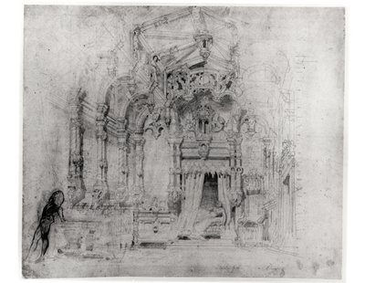 Bühnenbild für die erste Aufführung von Angelo, Tyrann von Padua von Victor Hugo, 1835 von French School