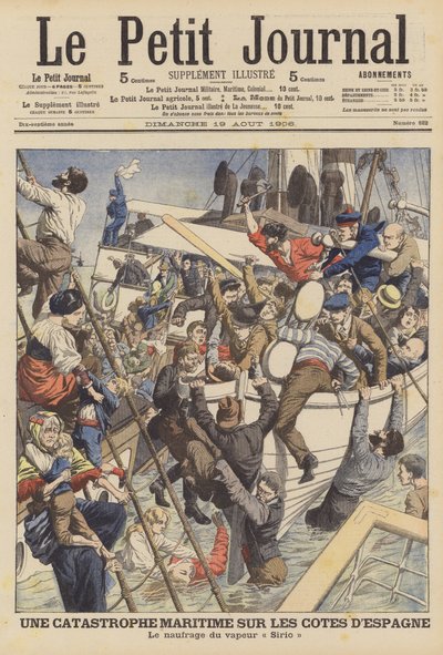Untergang des Handelsschiffs Sirio vor Cartagena, Spanien von French School
