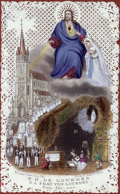 Andenken an die Pilgerfahrt nach Lourdes, hergestellt für die Weltausstellung in Paris, 1867 von French School