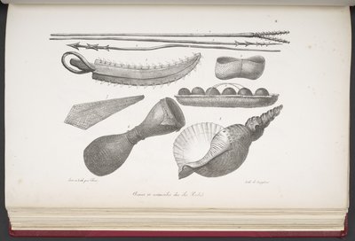 Speere und Utensilien der Insel Radak, aus 