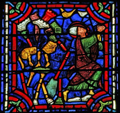 St. Apollinaire: Tempel des Apollo fällt, als er betet von French School