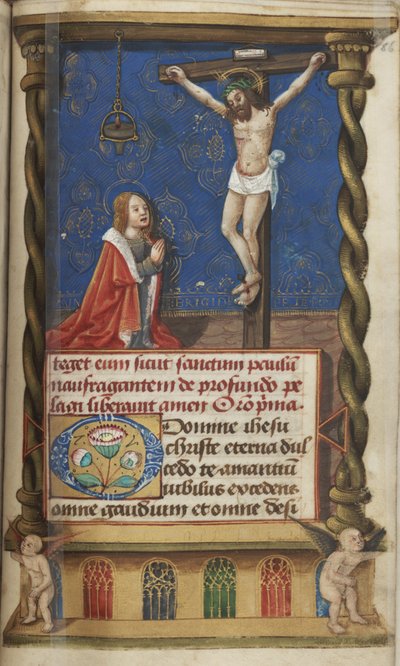 Die heilige Birgitta vor dem Kreuz von French School