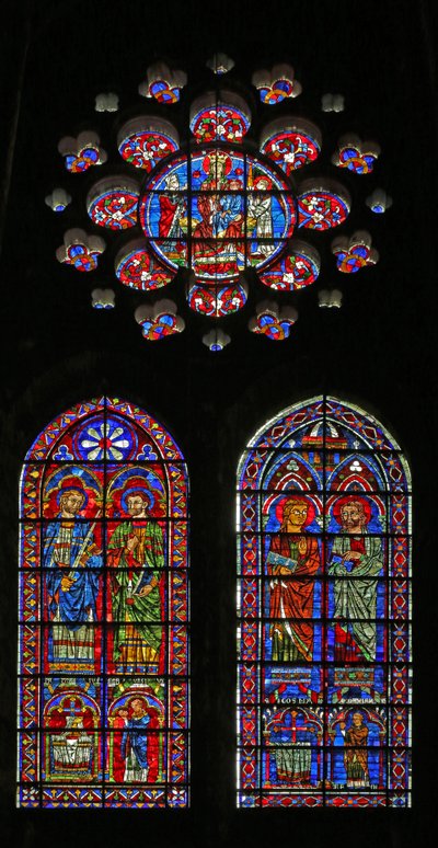 Die Heiligen Kosmas, Damian, Gervais und Proteus; Stifterpriester; die Jungfrau und das Kind oben von French School