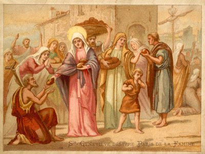 Die heilige Genoveva rettet Paris vor der Hungersnot, 465 von French School