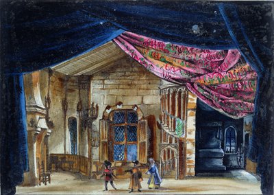 Bühnenbild für Akt II von La Juive, erstmals aufgeführt an der Pariser Oper am 23. Februar 1835 von French School