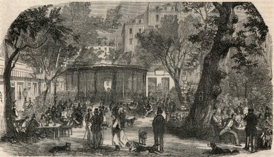 Stempel von Cheval Blanc in Paris im 19. Jahrhundert - Gravur in „Tableau-de-Paris“ von Edmond Texier 1852 von French School