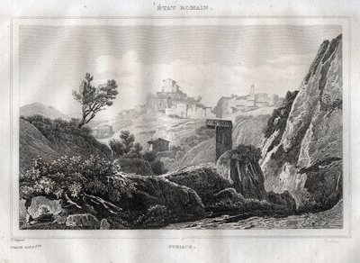 Subiaco Lazio in der Metropolitanstadt Rom - Gravur aus 