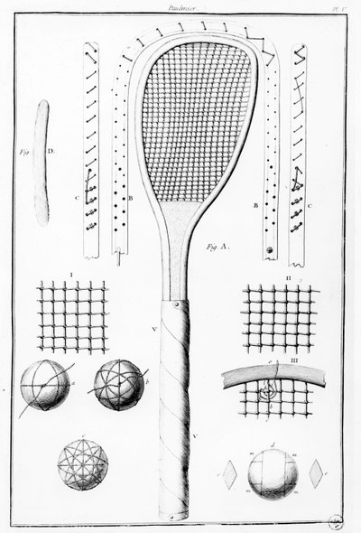Tennisschläger und Bälle, aus 