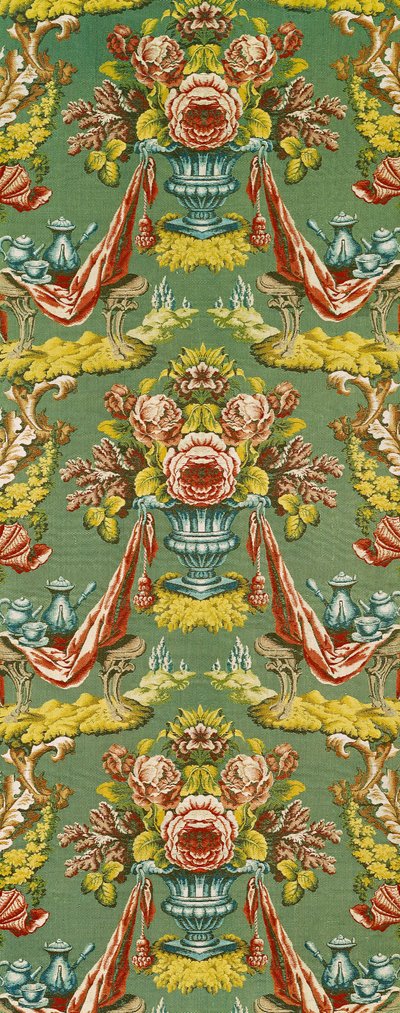 Textil mit wiederholtem Blumenmotiv, Lyoner Werkstatt, um 1730 von French School