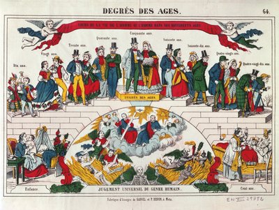 Die Lebensalter von Männern und Frauen, Imagerie Gangel, Metz, Mitte 19. Jahrhundert von French School
