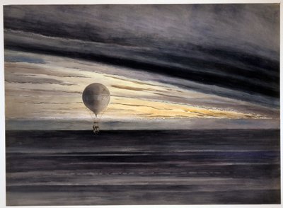 Der Ballon Zénith während eines Langstreckenflugs von Paris nach Bordeaux im März 1875, veröffentlicht 1875-1880 von French School