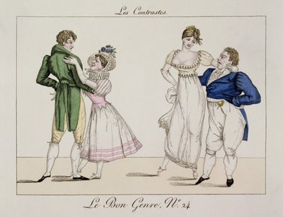 Die Kontraste, Tafel 24 aus Le Bon Genre, 1811 von French School